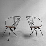 Mid Century Modern Wrought Iron Peacock Chairs