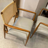 Pair Of Italian Mid Century Modern Rattan Leather Armchairs