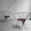 Mid Century Modern Wrought Iron Peacock Chairs