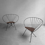 Mid Century Modern Wrought Iron Peacock Chairs