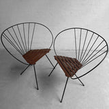 Mid Century Modern Wrought Iron Peacock Chairs