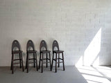Ebonized Oak Mission Bar Stools