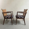 Pair Of Bert England Mahogany Cane Back Armchairs