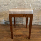 Art Deco Carved Walnut Upholstered Ottoman