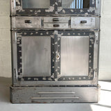 Art Deco Industrial Brushed Steel Apothecary Display Cabinet