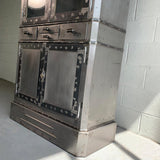 Art Deco Industrial Brushed Steel Apothecary Display Cabinet