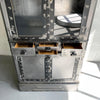 Art Deco Industrial Brushed Steel Apothecary Display Cabinet