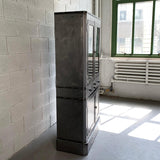 Art Deco Industrial Brushed Steel Apothecary Display Cabinet