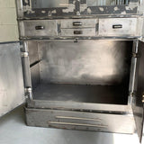 Art Deco Industrial Brushed Steel Apothecary Display Cabinet
