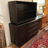 Heywood Wakefield Ebonized Maple Tambour Credenza Hutch