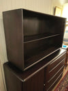 Heywood Wakefield Ebonized Maple Tambour Credenza Hutch