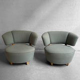 Gilbert Rohde For Herman Miller Upholstered Slipper Chairs
