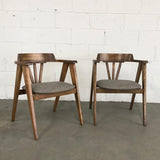 Mid-Century Oak Compass Chairs