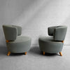 Gilbert Rohde For Herman Miller Upholstered Slipper Chairs