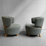 Gilbert Rohde For Herman Miller Upholstered Slipper Chairs