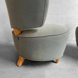 Gilbert Rohde For Herman Miller Upholstered Slipper Chairs