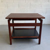 Danish Modern Teak And Leather Side Table