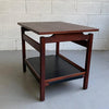 Danish Modern Teak And Leather Side Table