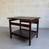 Danish Modern Teak And Leather Side Table