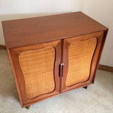 Mahogany and Rattan Dresser