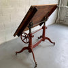 Antique Cast Iron And Pine Adjustable Drafting Table