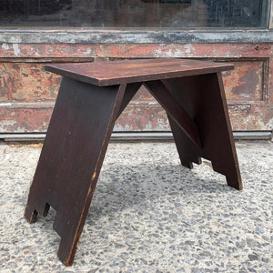 Primitive Art Deco Pine Bench