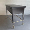 Paul McCobb For Calvin Ebonized Mahogany Extension Bar Serving Cart