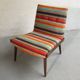 Mid Century Modern Striped Slipper Chair By Kroehler