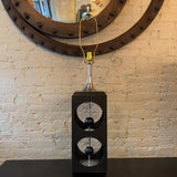Mid Century Modern Geometric Cut-Out Cube Table Lamp