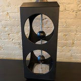Mid Century Modern Geometric Cut-Out Cube Table Lamp