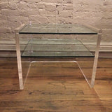 Lucite and Glass Side Table