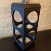Mid Century Modern Geometric Cut-Out Cube Table Lamp
