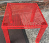 Red Steel Mesh Table
