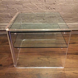 Lucite and Glass Side Table