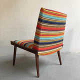 Mid Century Modern Striped Slipper Chair By Kroehler