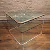Lucite and Glass Side Table