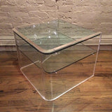 Lucite and Glass Side Table