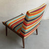 Mid Century Modern Striped Slipper Chair By Kroehler