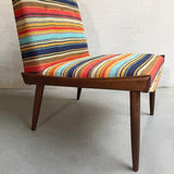 Mid Century Modern Striped Slipper Chair By Kroehler