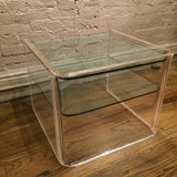 Lucite and Glass Side Table