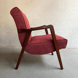 Scandinavian Modern Sculptural Walnut Scoop Armchair