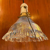 Industrial Cut Glass And Porcelain Pendant Light
