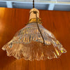 Industrial Cut Glass And Porcelain Pendant Light
