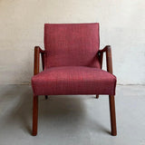 Scandinavian Modern Sculptural Walnut Scoop Armchair