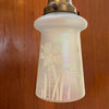Industrial Etched Opaline Bell Pendant Light