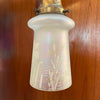 Industrial Etched Opaline Bell Pendant Light