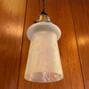 Industrial Etched Opaline Bell Pendant Light
