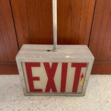 Midcentury Double Sided Exit Sign Pendant Light