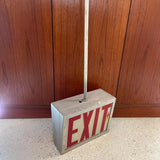 Midcentury Double Sided Exit Sign Pendant Light