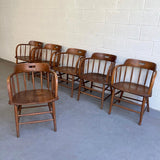Craftsman Oak Fire House Dining Armchairs